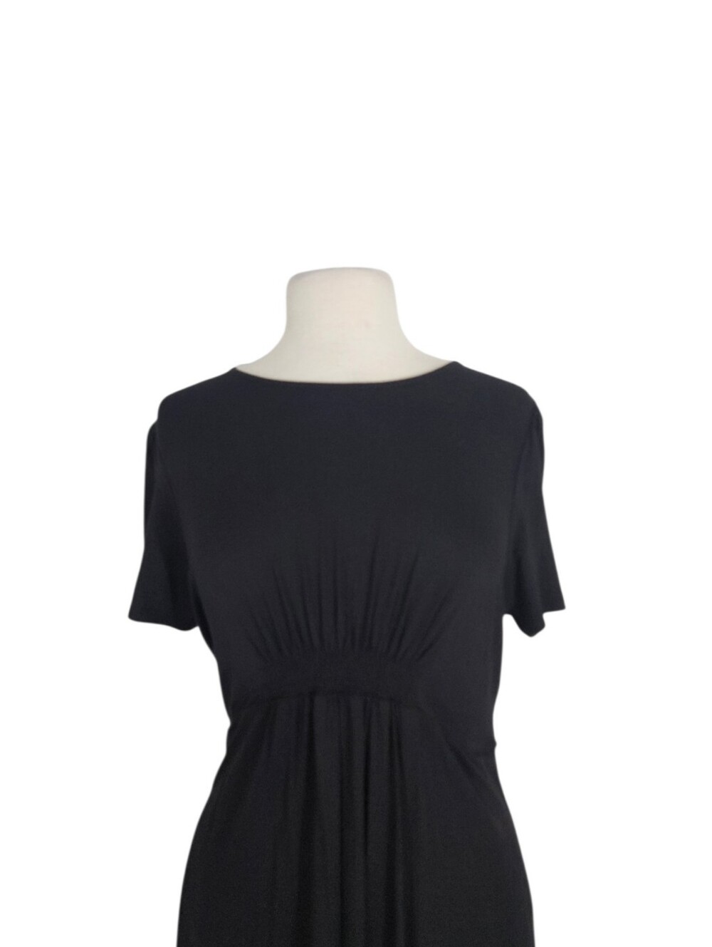 Boden Black Smocked Crewneck Jersey Dress 12P - Picture 5 of 11